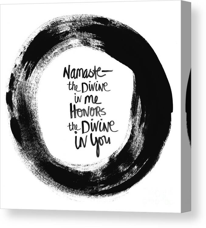 Circle Canvas Print featuring the painting Namaste Enso by Linda Woods
