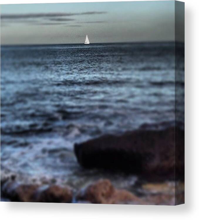 Infinity Canvas Print featuring the photograph #nature #sea #infinity #boat #sailer by Adam Kennedy
