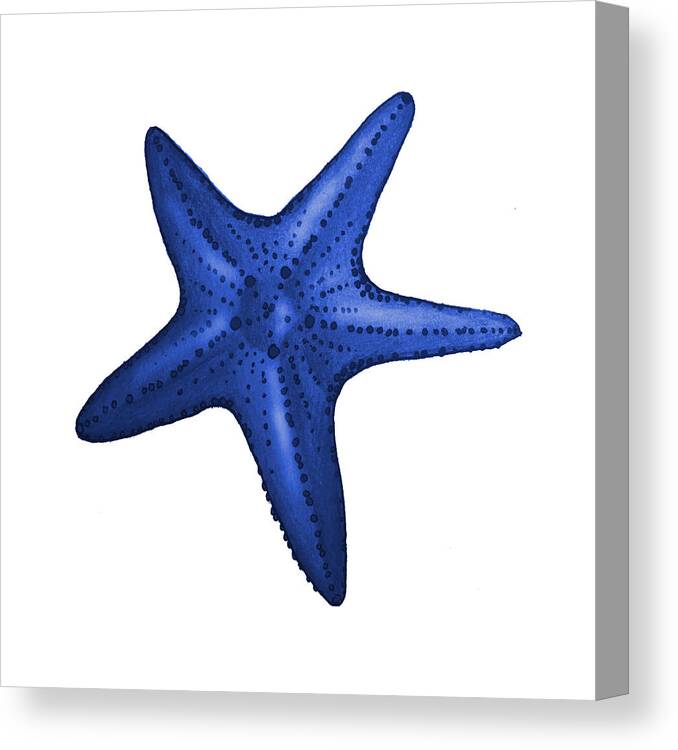 Nautical Canvas Print featuring the digital art Nautical Blue Starfish by Michelle Eshleman