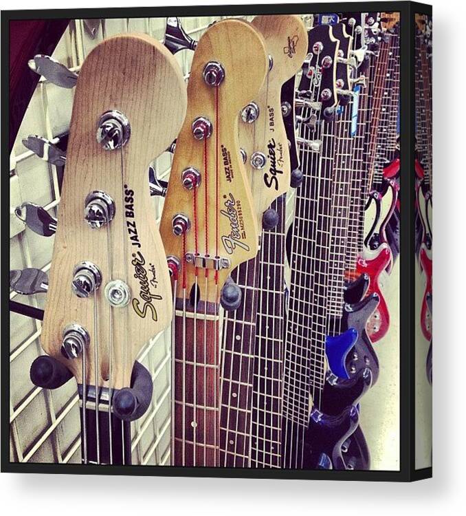 Guitar Canvas Print featuring the photograph Need To Get Myself A P Bass! Whatte by Vikram Singh