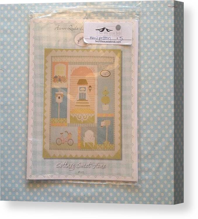 Thegreatfabricdestash Canvas Print featuring the photograph New Acorn Quilt And Gift Co Pattern $5 by Crystal Prior