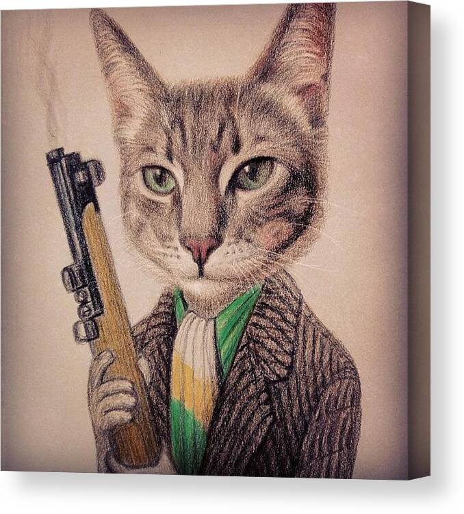 New Color Pencil Animal Cat Drawing Canvas Print / Canvas Art by Wind Z -  Mobile Prints