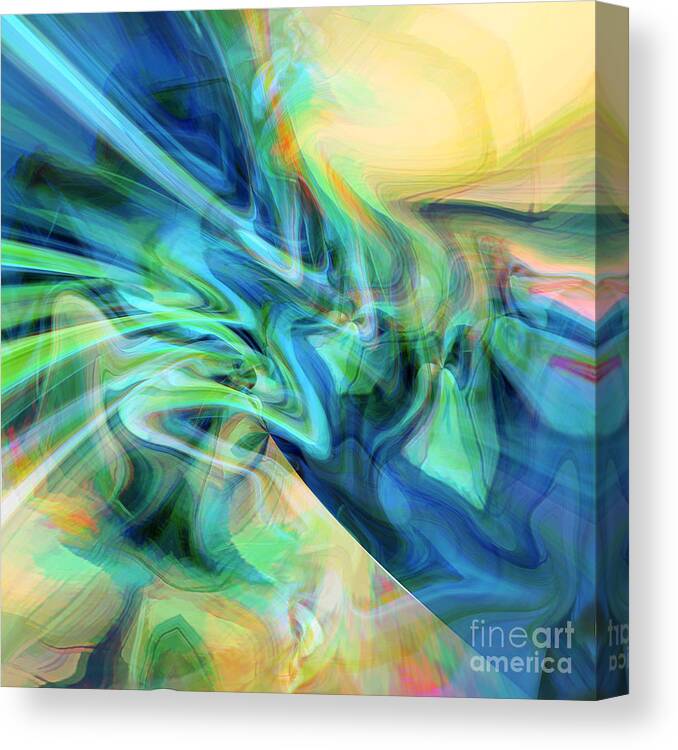 Bright Yellow Canvas Print featuring the digital art New Day by Margie Chapman