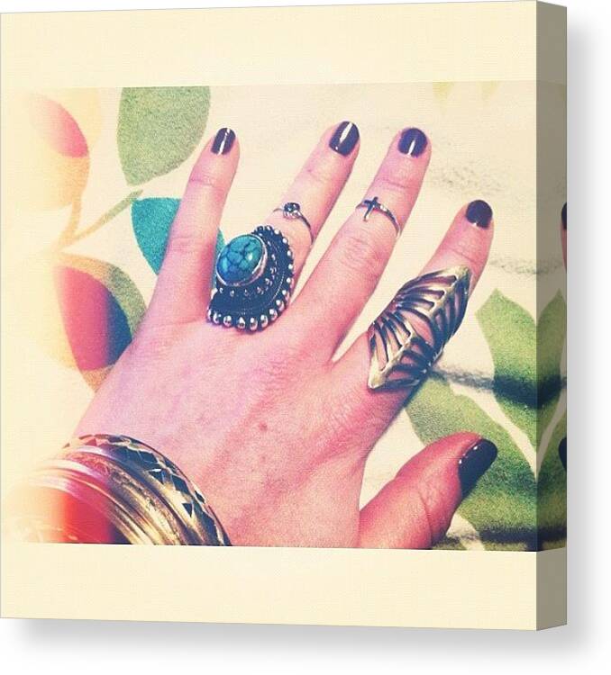 Acessoriesfreak Canvas Print featuring the photograph New Finger Bling // #rings #skull by Stephanie Talbot