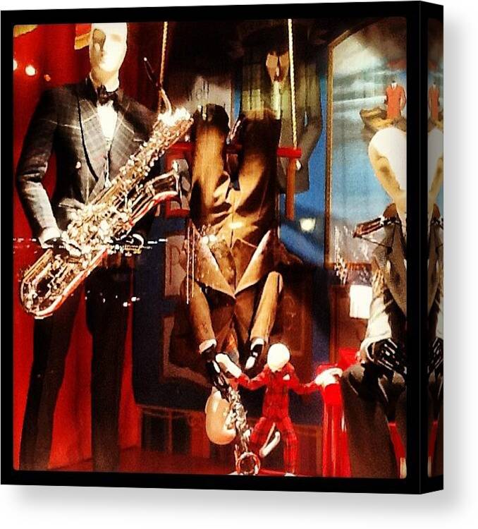Bergdorf Canvas Print featuring the photograph New York, Ny - Monkey Suits by Trey Kendrick
