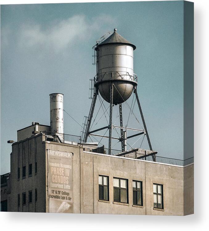Water Towers Canvas Print featuring the photograph New York water towers 10 by Gary Heller
