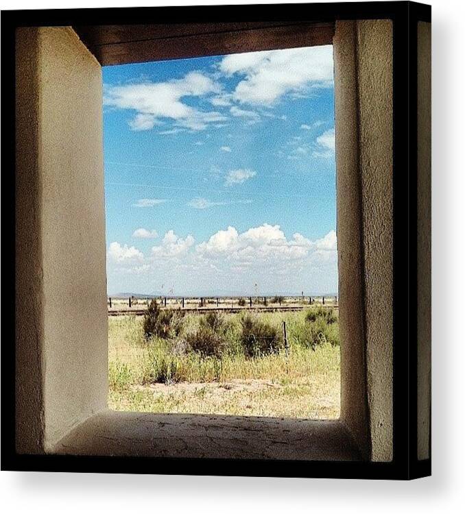 Scenery Canvas Print featuring the photograph #newmexico #scenery #throughawindow by Jesse Halloran