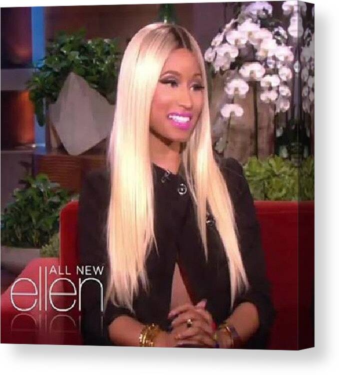 Beautiful Canvas Print featuring the photograph Nicki On Ellen D Show Friday The 28th by Brandon Fisher