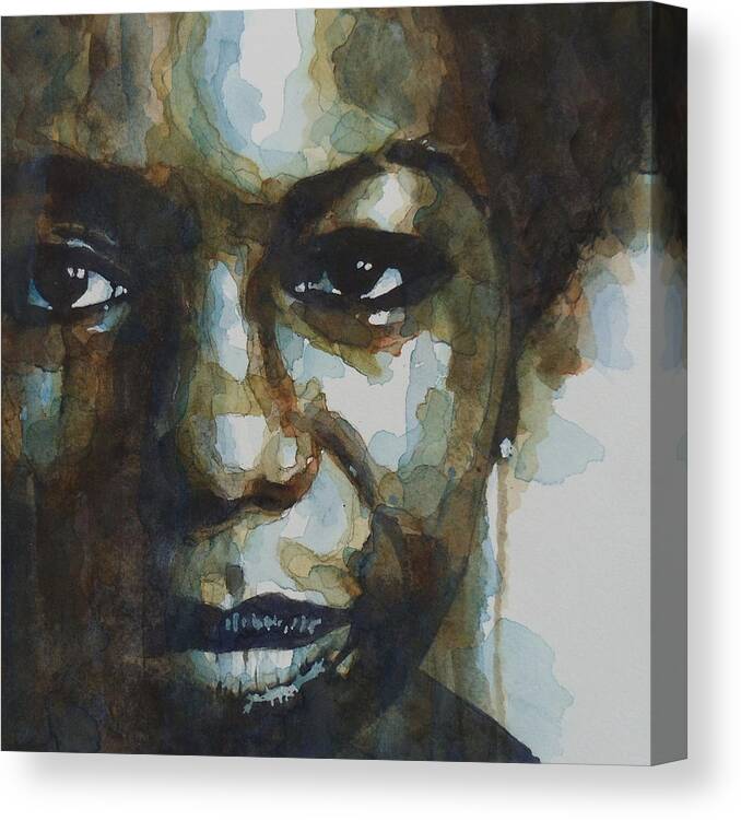Nina Simone Canvas Print featuring the painting Nina Simone Ain't Got No by Paul Lovering