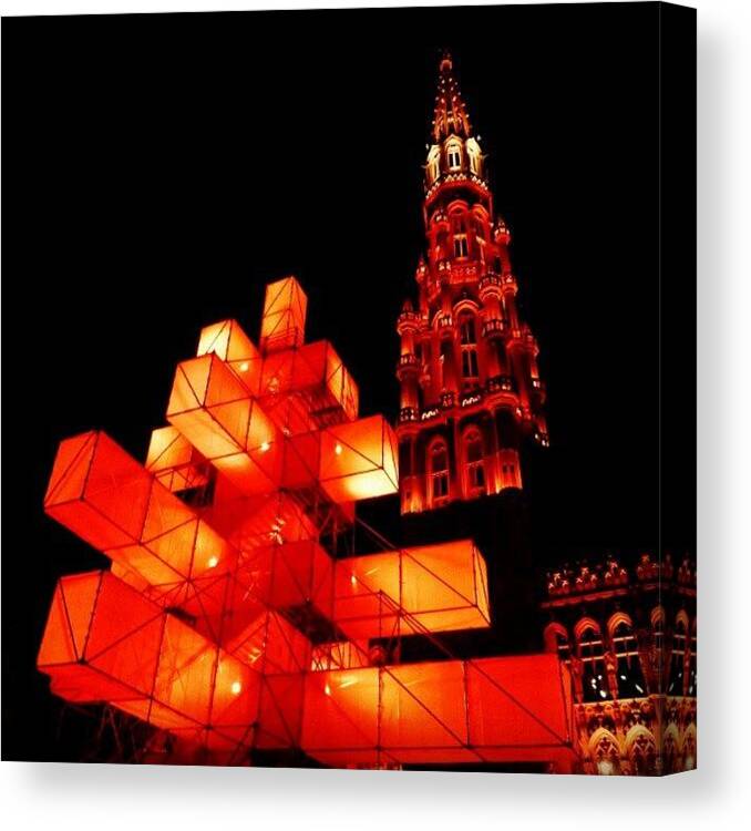 Building Canvas Print featuring the photograph Noel 2012 Bruxelles N 4 by Gianluca Deplano