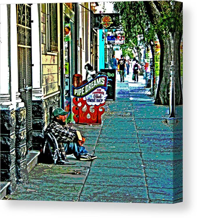 Urban Streets Canvas Print featuring the photograph Not My Dream by Joseph Coulombe