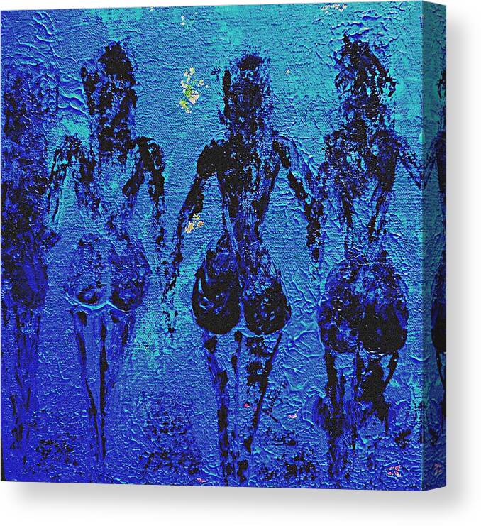 Nudes Canvas Print featuring the painting Nude Harmony by Piety Dsilva