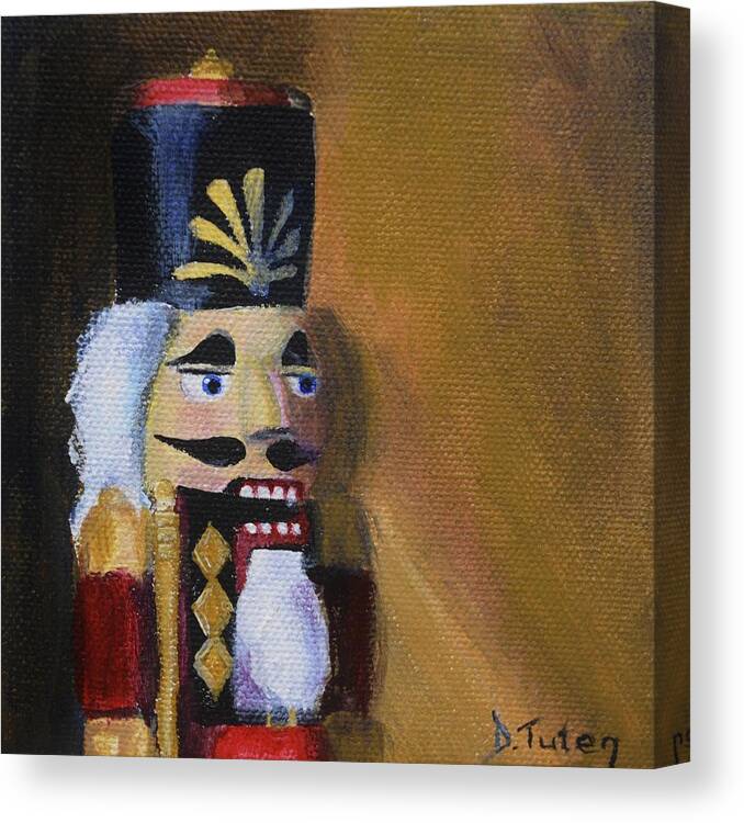 Christmas Canvas Print featuring the painting Nutcracker II by Donna Tuten