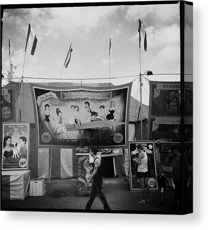 Nysfair Canvas Print featuring the photograph #nysfair #blackandwhite #tattoo #ink by Daniel Ware