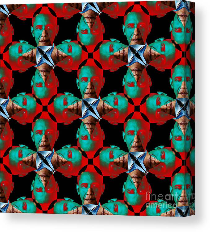 Politic Canvas Print featuring the photograph Obama Abstract 20130202p0 by Wingsdomain Art and Photography