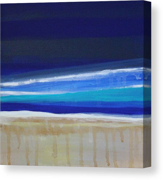 Abstract Painting Canvas Print featuring the painting Ocean Blue by Linda Woods