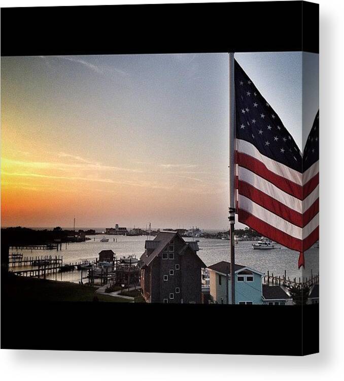 Outerbanks Canvas Print featuring the photograph Ocracoke Sunset by Brandon Warren