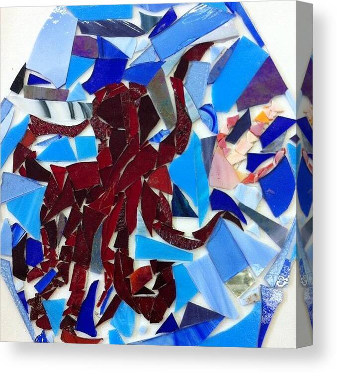 Artproject Canvas Print featuring the photograph #octopus #glass #artproject #art by Sarah Schlender