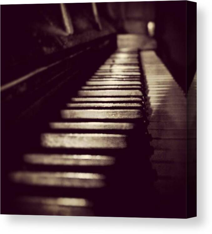 Iphonegraphy Canvas Print featuring the photograph #old #piano #keys #keyboard #sky #wood by Toonster The Bold