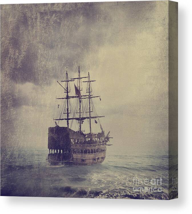 Ship Canvas Print featuring the photograph Old Pirate Ship by Jelena Jovanovic