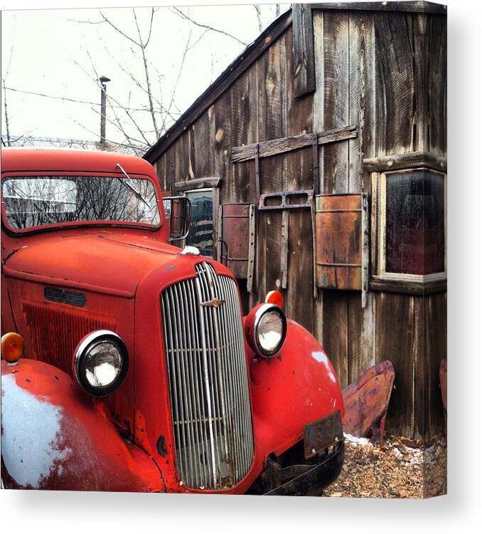 Rusty Canvas Print featuring the photograph Old Red by Amber Hawkes