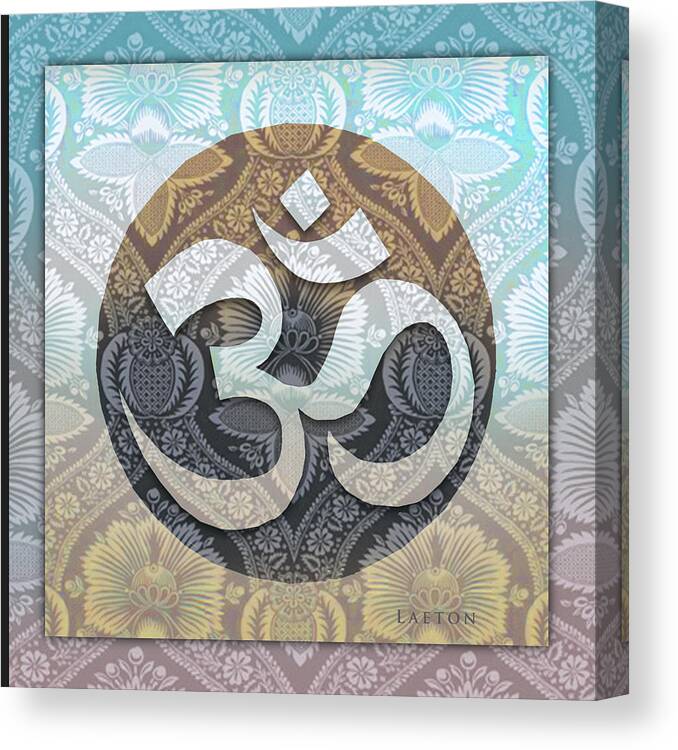 Om Symbol Canvas Print featuring the mixed media OM by Richard Laeton