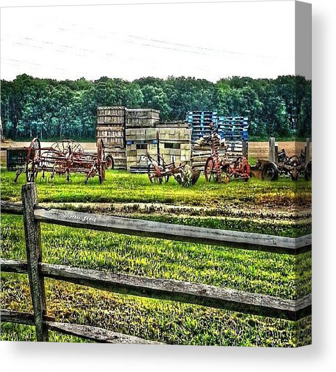 Exploring Canvas Print featuring the photograph On The Farm Rusting Away. #farm by Brian Lyons