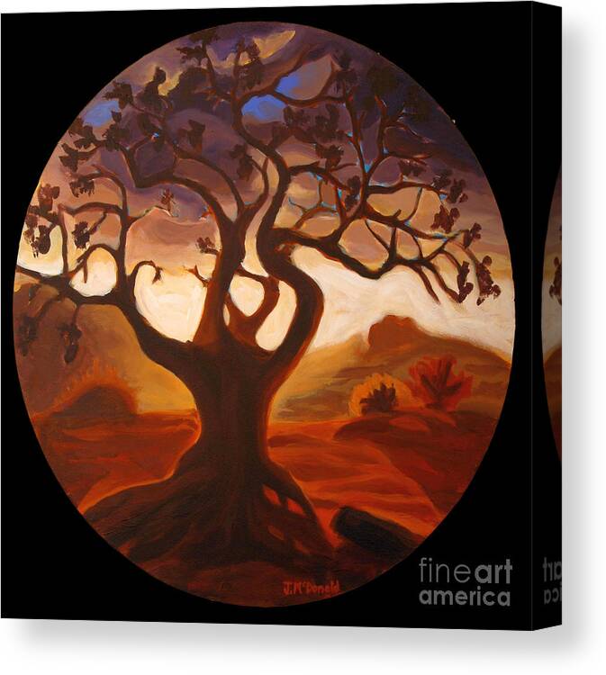 Tree Canvas Print featuring the painting One by Janet McDonald