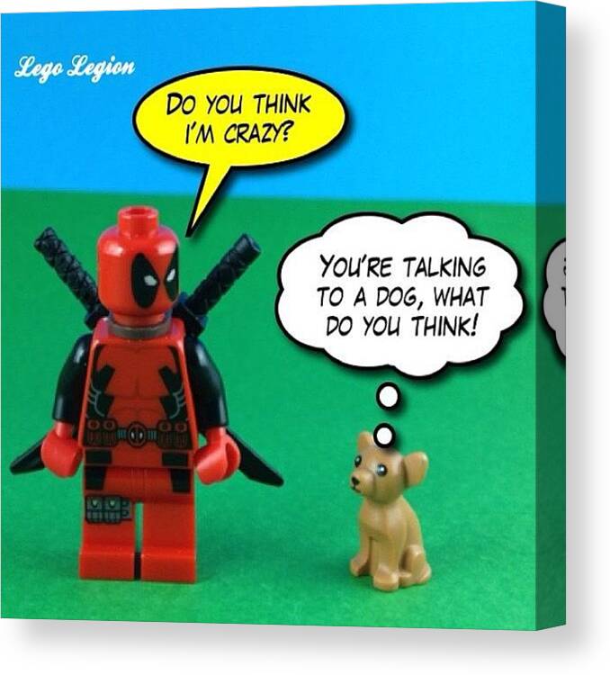 Toys Canvas Print featuring the photograph Only A Little Insane!
 #legolegion by Lego Legion