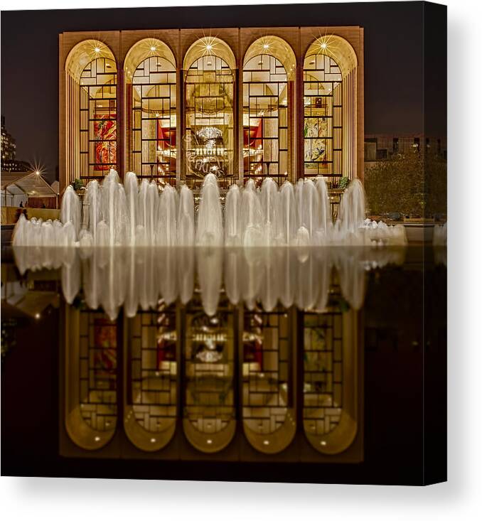 Metropolitan Opera House Canvas Print featuring the photograph Opera House Reflections by Susan Candelario
