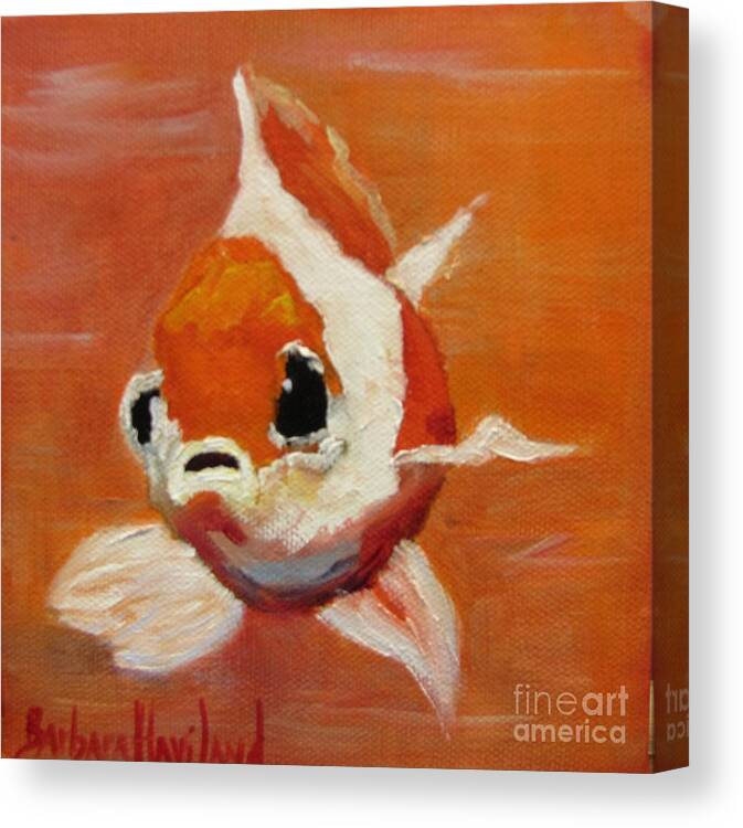 Goldfish Canvas Print featuring the painting Orange Goldfish by Barbara Haviland