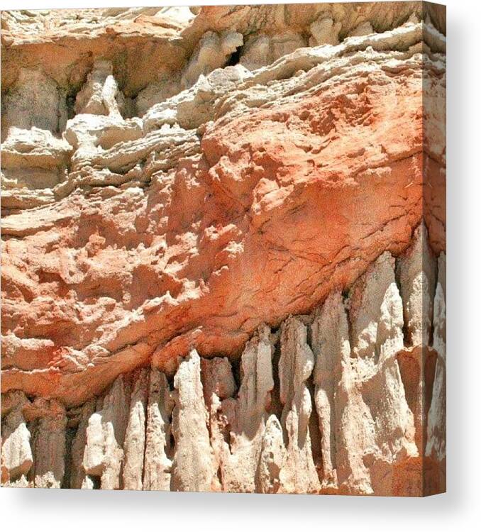 Layers Canvas Print featuring the photograph #orange #rock #rocks #layer #layers by The Texturologist