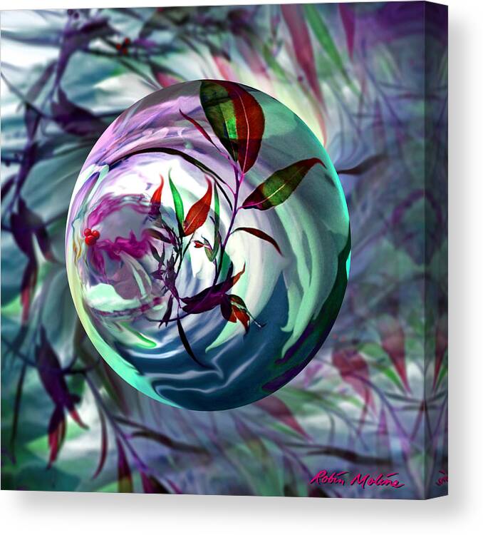 Cranberries Canvas Print featuring the digital art Orbiting Cranberry Dreams by Robin Moline