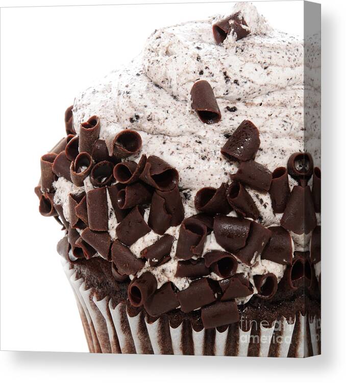 Andee Design Chocolate Cupcake Canvas Print featuring the photograph Oreo Cookie Cupcake 3 by Andee Design