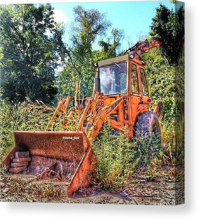 Backhoe Canvas Print featuring the photograph Out Of Service by Brian Lyons