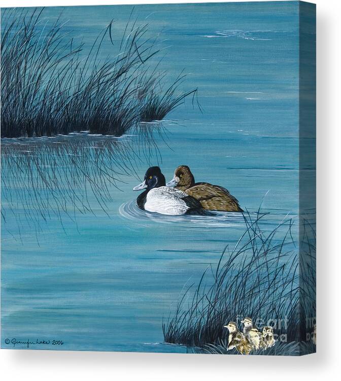 Blue Canvas Print featuring the painting Out of the Blue by Jennifer Lake