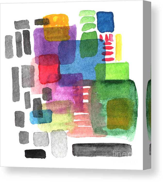Squares Canvas Print featuring the painting Out Of The Box by Linda Woods
