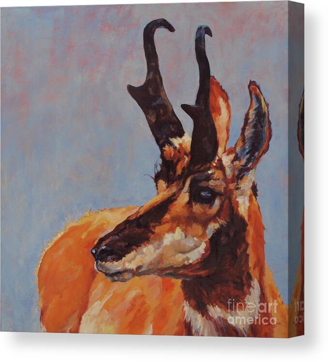 Pronghorn Canvas Print featuring the painting Outlook by Patricia A Griffin