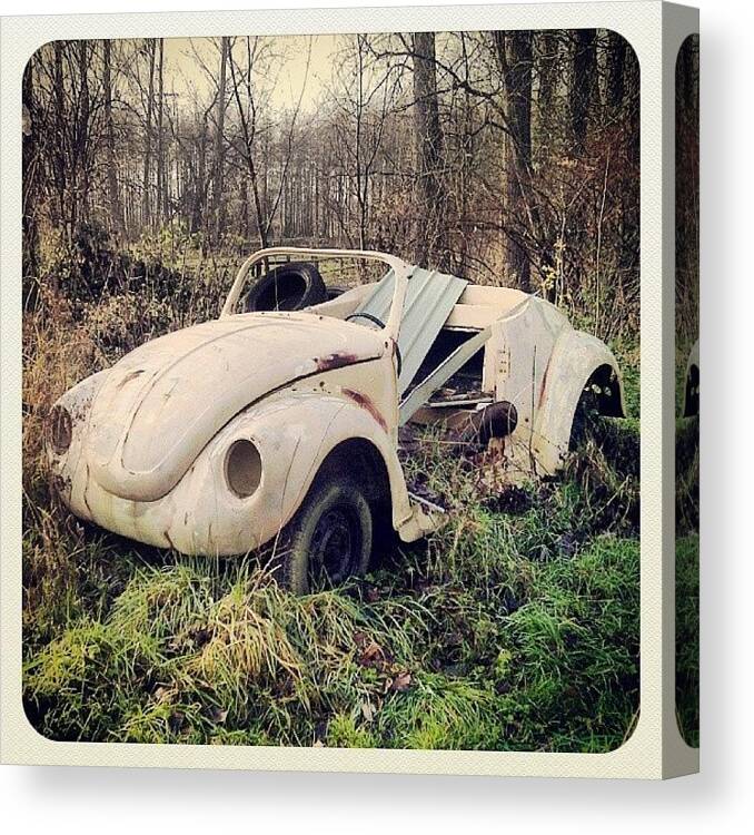 Overalisietstezien Canvas Print featuring the photograph #overalisietstezien #oldtimer #beetle by Lode Poncelet