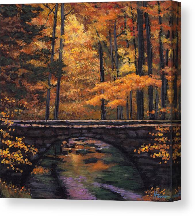 Southwest Landscape Canvas Print featuring the painting Ozark Stream by Johnathan Harris