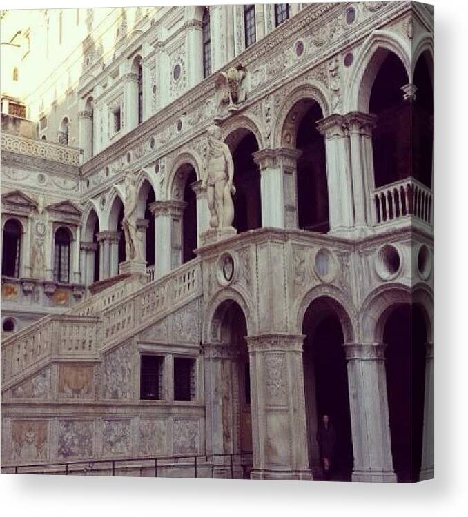 Venice Canvas Print featuring the photograph Palazzo Ducale At Museo Dell'opera by Bisho Bish