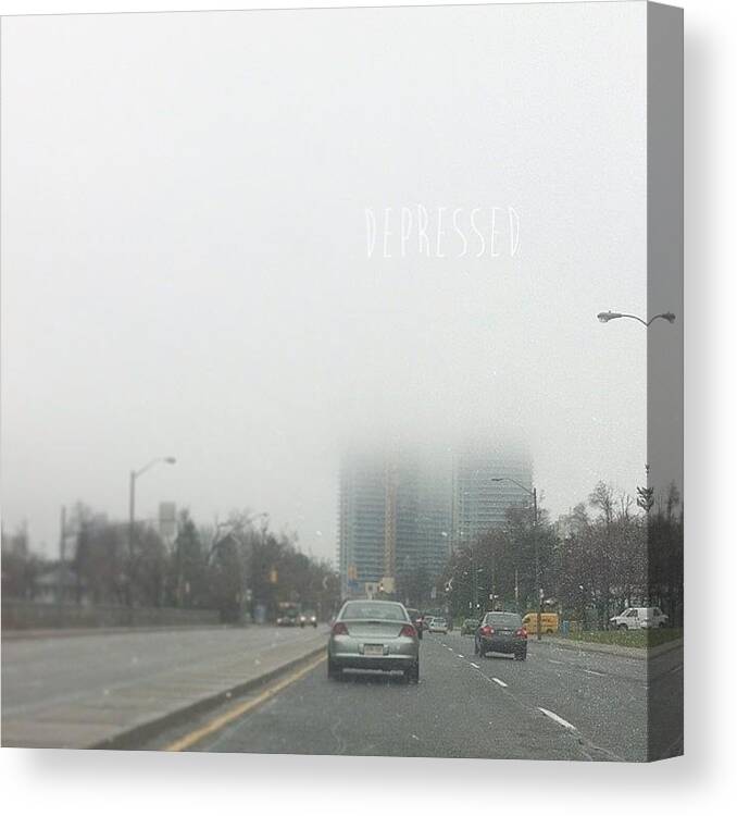 Toronto Canvas Print featuring the photograph #pale #fog #foggy #depressed #sad #emo by Ashley Noelle Lesiak