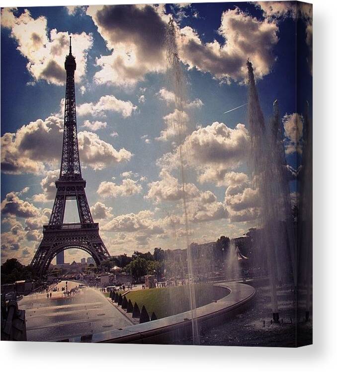 Urban Canvas Print featuring the photograph #paris #france #city #cityscape #urban by Luisa Azzolini