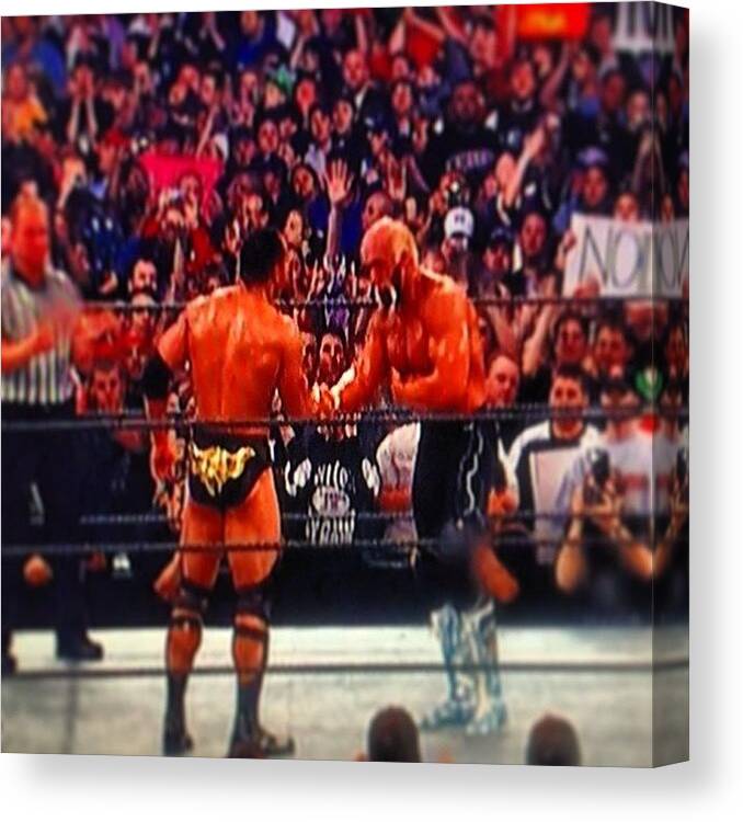 Therock Canvas Print featuring the photograph Passing Of The Torch To Dwayne the by Rj Kaneao