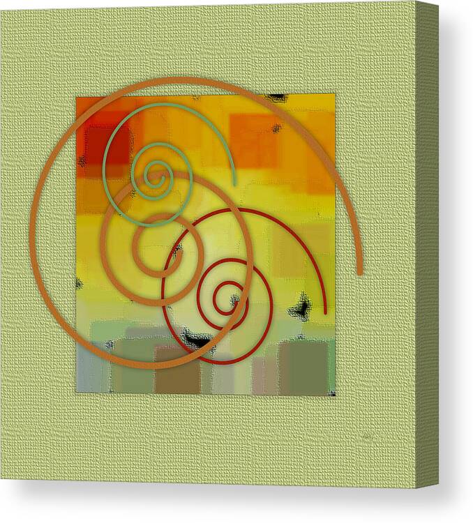 Geometric Abstract Canvas Print featuring the digital art Patchwork II by Ben and Raisa Gertsberg