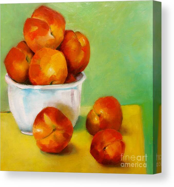 Peaches Canvas Print featuring the painting Peachy Keen by Michelle Abrams