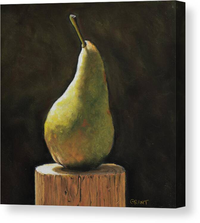 Pear Canvas Print featuring the painting Pear by Joanne Grant