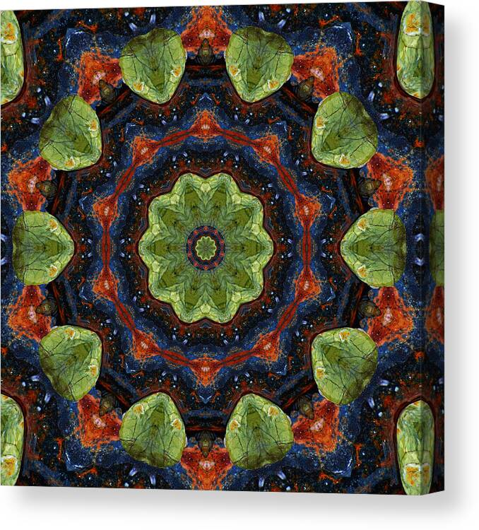 Colorful Canvas Print featuring the digital art Pebble Mandala by Deborah Smith