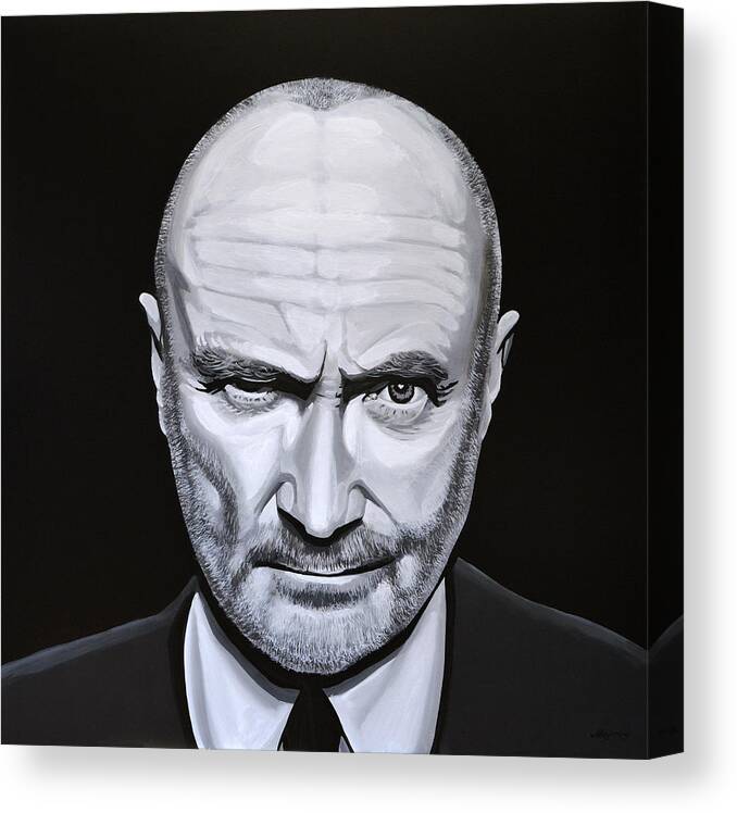 Phil Collins Canvas Print featuring the painting Phil Collins by Paul Meijering