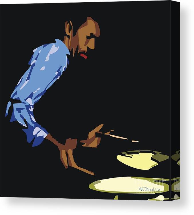 Male Portraits Canvas Print featuring the digital art Philly Joe Jones by Walter Neal